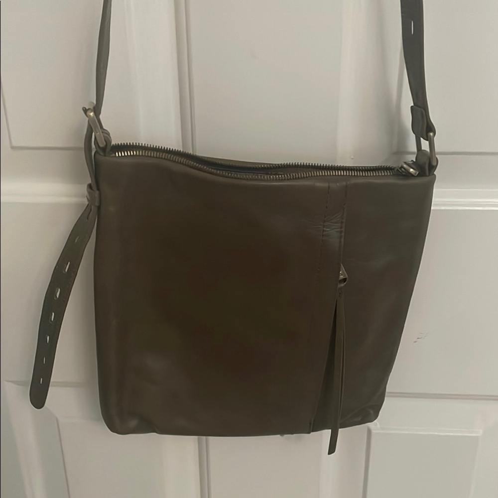 HOBO Dark Green Leather Crossbody Bag